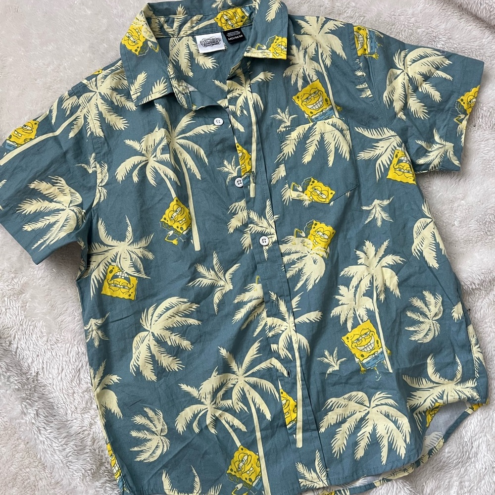 SpongeBob Print Button-Up Shirt